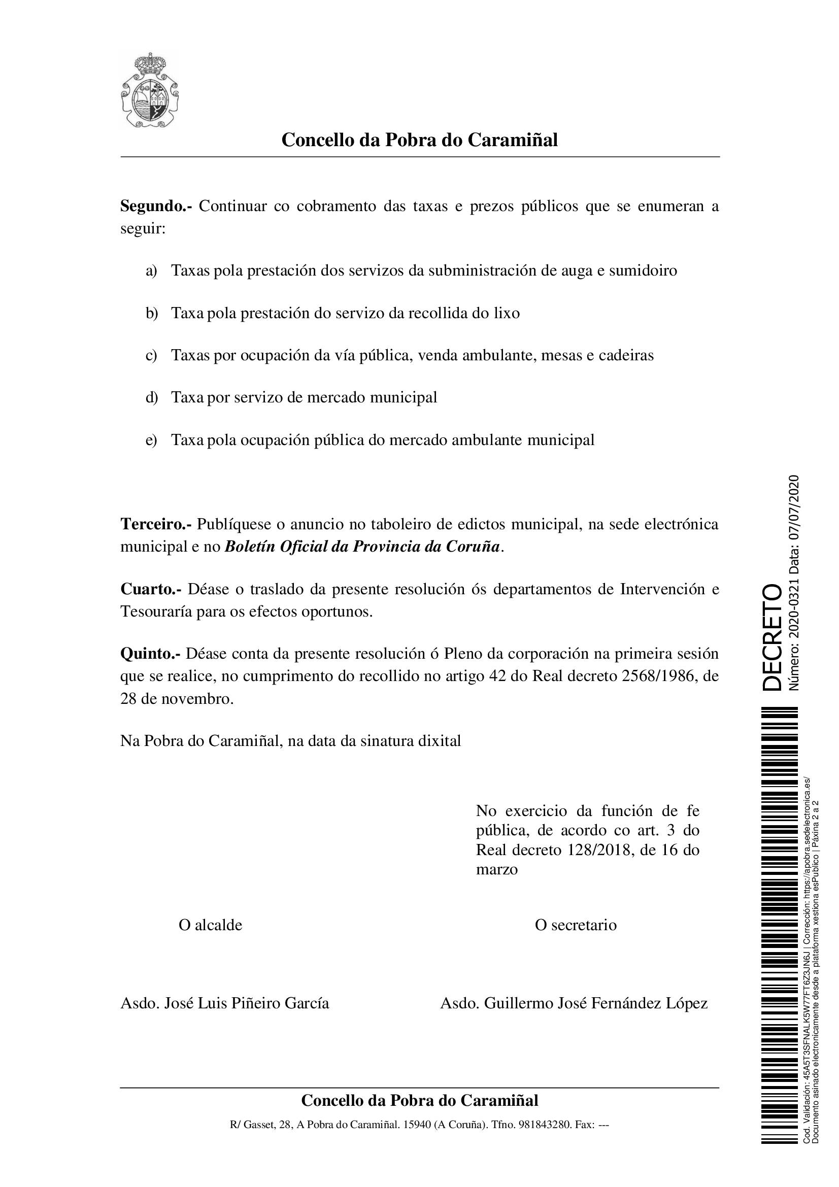 Vólvense abri-los prazos de pagamento das taxas e prezos públicos ...