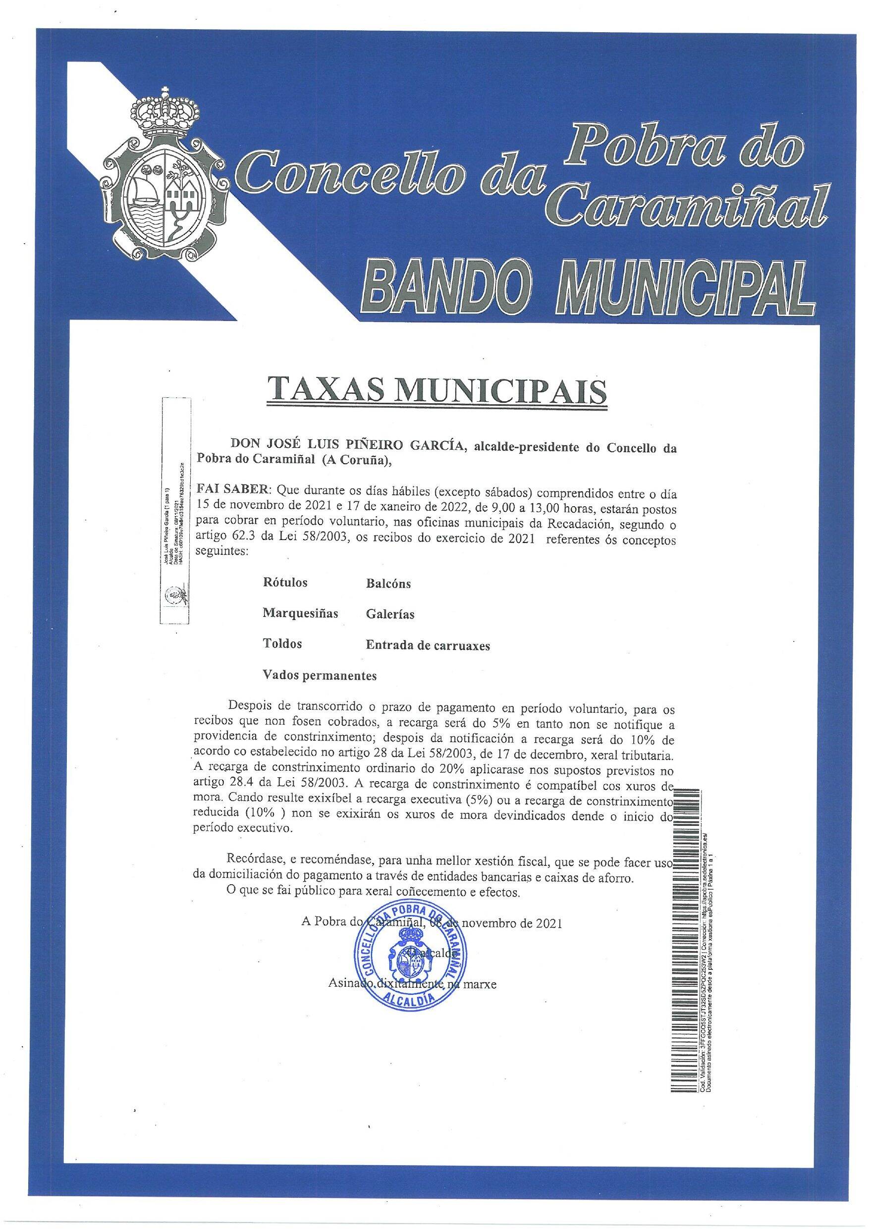 No 15 de novembro abre o prazo de pagamento en período voluntario das ...