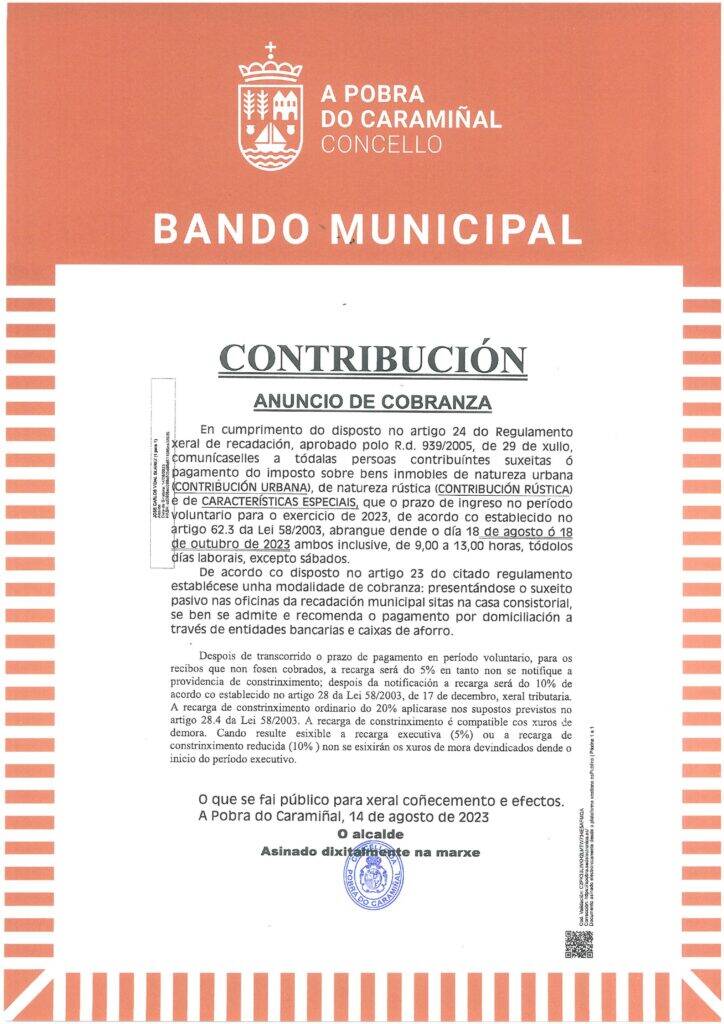 Abre o prazo de pagamento en período voluntario do IBI e do lixo do ...